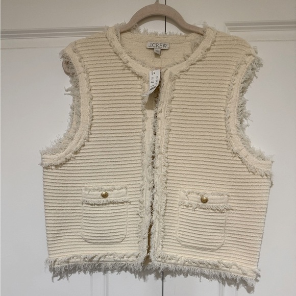 J crew Textured vest in fine bouclé NWT SZ L - Picture 9 of 12